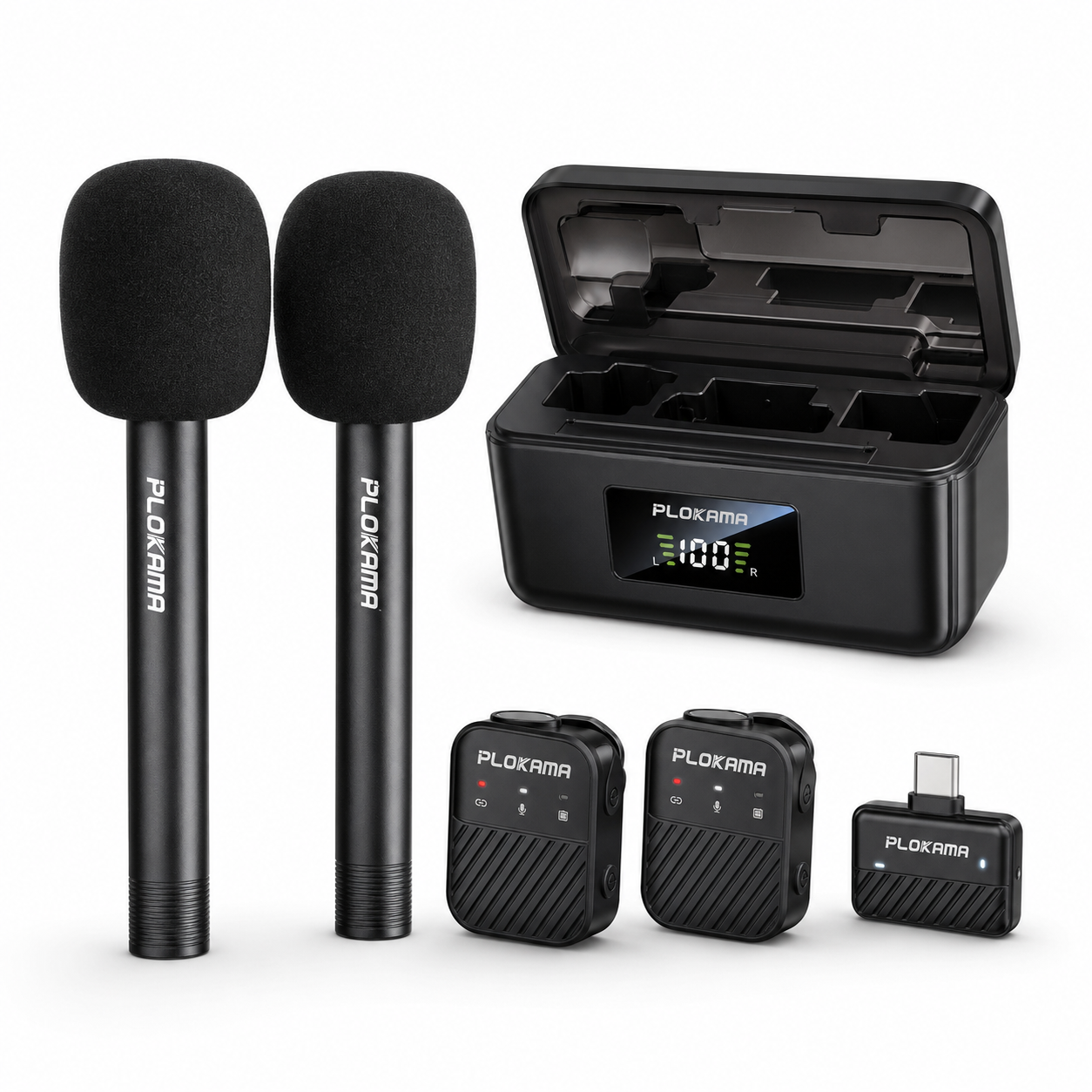 PLOKAMA Remote Lavalier Microphone & Handheld Stick