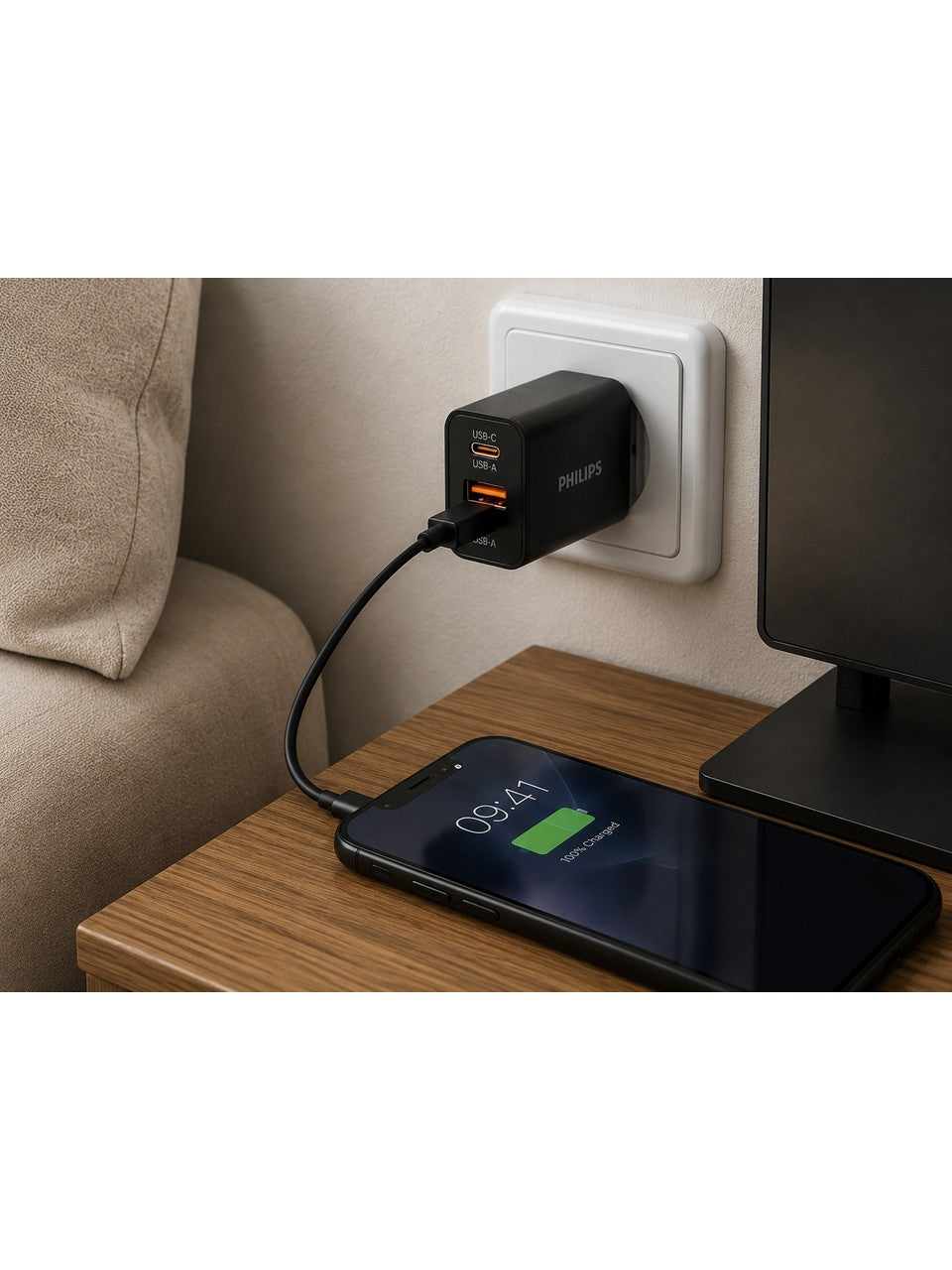 PHILIPS WALL CHARGER 20W 2 PORT